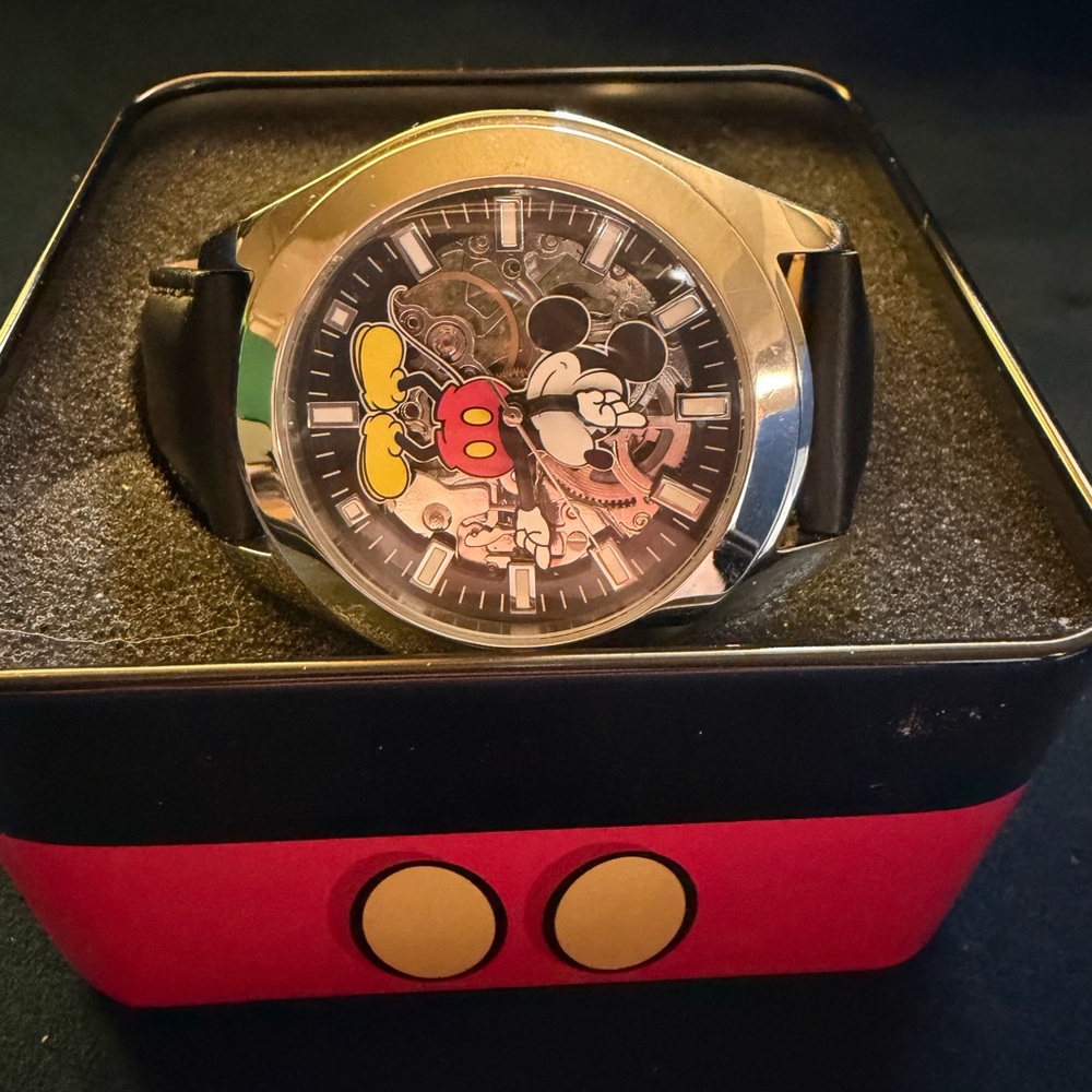 Source Unknown Black and Silver Mickey Mouse Watch - image 1